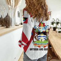 Antigua and Barbuda Flag Women Casual Shirt with National Coat of Arms - Wonder Print Shop