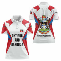 Antigua and Barbuda Flag Women Polo Shirt with National Coat of Arms - Wonder Print Shop