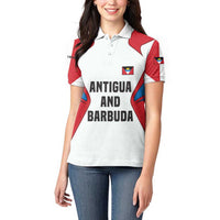 Antigua and Barbuda Flag Women Polo Shirt with National Coat of Arms - Wonder Print Shop