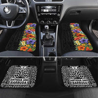 Antigua and Barbuda Floral Car Mats with Tropical Hibiscus with National Flag - Wonder Print Shop
