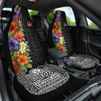 Antigua and Barbuda Floral Car Seat Cover with Tropical Hibiscus with National Flag - Wonder Print Shop
