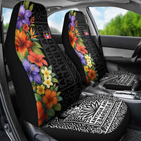 Antigua and Barbuda Floral Car Seat Cover with Tropical Hibiscus with National Flag - Wonder Print Shop