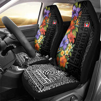 Antigua and Barbuda Floral Car Seat Cover with Tropical Hibiscus with National Flag - Wonder Print Shop