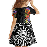 Antigua and Barbuda Floral Family Matching Tank Maxi Dress and Hawaiian Shirt with Tropical Hibiscus with National Flag - Wonder Print Shop