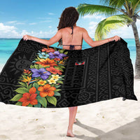 Antigua and Barbuda Floral Sarong with Tropical Hibiscus with National Flag - Wonder Print Shop