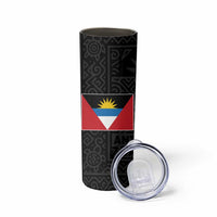 Antigua and Barbuda Floral Skinny Tumbler with Tropical Hibiscus with National Flag - Wonder Print Shop