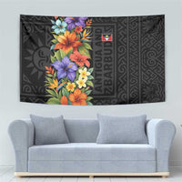 Antigua and Barbuda Floral Tapestry with Tropical Hibiscus with National Flag - Wonder Print Shop
