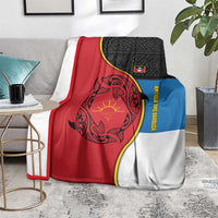 Antigua and Barbuda Tribal Blanket with Polynesian Dolphin Sun Design with National Flag Colors - Wonder Print Shop