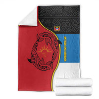 Antigua and Barbuda Tribal Blanket with Polynesian Dolphin Sun Design with National Flag Colors - Wonder Print Shop