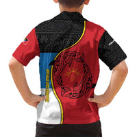 Antigua and Barbuda Tribal Hawaiian Shirt with Polynesian Dolphin Sun Design with National Flag Colors - Wonder Print Shop