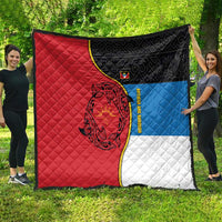 Antigua and Barbuda Tribal Quilt with Polynesian Dolphin Sun Design with National Flag Colors - Wonder Print Shop