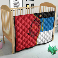 Antigua and Barbuda Tribal Quilt with Polynesian Dolphin Sun Design with National Flag Colors - Wonder Print Shop