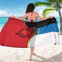 Antigua and Barbuda Tribal Sarong with Polynesian Dolphin Sun Design with National Flag Colors - Wonder Print Shop