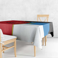 Antigua and Barbuda Tribal Tablecloth with Polynesian Dolphin Sun Design with National Flag Colors - Wonder Print Shop