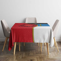 Antigua and Barbuda Tribal Tablecloth with Polynesian Dolphin Sun Design with National Flag Colors - Wonder Print Shop