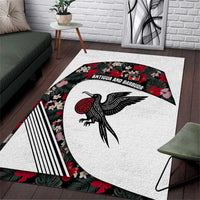 Antigua and Barbuda Hummingbird Area Rug with Tribal Bird and Tropical Floral Design with Island Flag - Wonder Print Shop
