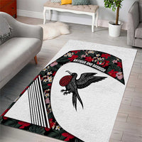 Antigua and Barbuda Hummingbird Area Rug with Tribal Bird and Tropical Floral Design with Island Flag - Wonder Print Shop