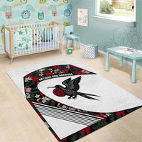 Antigua and Barbuda Hummingbird Area Rug with Tribal Bird and Tropical Floral Design with Island Flag - Wonder Print Shop