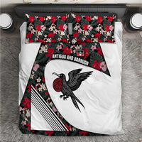 Antigua and Barbuda Hummingbird Bedding Set with Tribal Bird and Tropical Floral Design with Island Flag - Wonder Print Shop