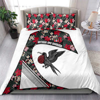 Antigua and Barbuda Hummingbird Bedding Set with Tribal Bird and Tropical Floral Design with Island Flag - Wonder Print Shop