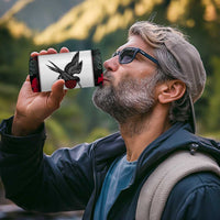 Antigua and Barbuda Hummingbird 4 in 1 Can Cooler Tumbler with Tribal Bird and Tropical Floral Design with Island Flag - Wonder Print Shop