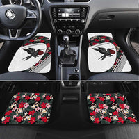 Antigua and Barbuda Hummingbird Car Mats with Tribal Bird and Tropical Floral Design with Island Flag - Wonder Print Shop