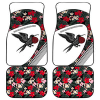 Antigua and Barbuda Hummingbird Car Mats with Tribal Bird and Tropical Floral Design with Island Flag - Wonder Print Shop
