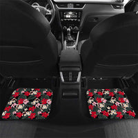 Antigua and Barbuda Hummingbird Car Mats with Tribal Bird and Tropical Floral Design with Island Flag - Wonder Print Shop