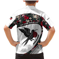 Antigua and Barbuda Hummingbird Family Matching Mermaid Dress and Hawaiian Shirt with Tribal Bird and Tropical Floral Design with Island Flag - Wonder Print Shop