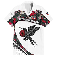 Antigua and Barbuda Hummingbird Family Matching Puletasi and Hawaiian Shirt with Tribal Bird and Tropical Floral Design with Island Flag - Wonder Print Shop