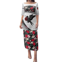 Antigua and Barbuda Hummingbird Family Matching Puletasi and Hawaiian Shirt with Tribal Bird and Tropical Floral Design with Island Flag - Wonder Print Shop