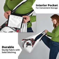 Antigua and Barbuda Hummingbird Grocery Bag with Tribal Bird and Tropical Floral Design with Island Flag - Wonder Print Shop