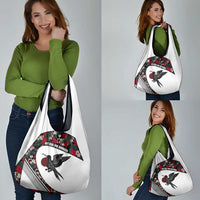 Antigua and Barbuda Hummingbird Grocery Bag with Tribal Bird and Tropical Floral Design with Island Flag - Wonder Print Shop