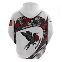 Antigua and Barbuda Hummingbird Hoodie with Tribal Bird and Tropical Floral Design with Island Flag - Wonder Print Shop