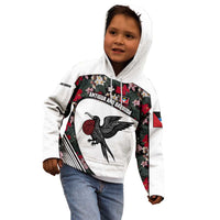 Antigua and Barbuda Hummingbird Kid Hoodie with Tribal Bird and Tropical Floral Design with Island Flag - Wonder Print Shop