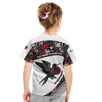 Antigua and Barbuda Hummingbird Kid T Shirt with Tribal Bird and Tropical Floral Design with Island Flag - Wonder Print Shop