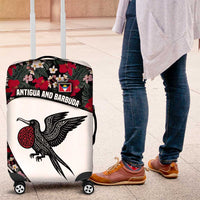 Antigua and Barbuda Hummingbird Luggage Cover with Tribal Bird and Tropical Floral Design with Island Flag - Wonder Print Shop