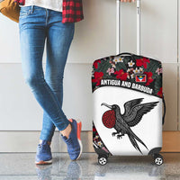 Antigua and Barbuda Hummingbird Luggage Cover with Tribal Bird and Tropical Floral Design with Island Flag - Wonder Print Shop