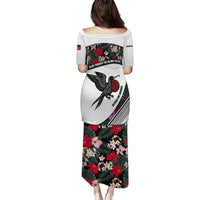 Antigua and Barbuda Hummingbird Puletasi with Tribal Bird and Tropical Floral Design with Island Flag - Wonder Print Shop