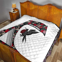 Antigua and Barbuda Hummingbird Quilt with Tribal Bird and Tropical Floral Design with Island Flag - Wonder Print Shop