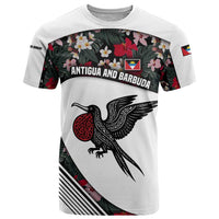Antigua and Barbuda Hummingbird T Shirt with Tribal Bird and Tropical Floral Design with Island Flag - Wonder Print Shop