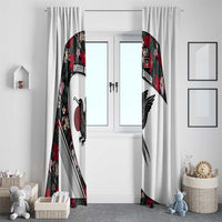 Antigua and Barbuda Hummingbird Window Curtain with Tribal Bird and Tropical Floral Design with Island Flag - Wonder Print Shop