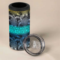 Antigua and Barbuda Sea Turtle 4 in 1 Can Cooler Tumbler with Tribal Mandala Design with Ocean Waves and National Flag - Wonder Print Shop