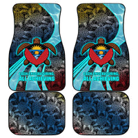 Antigua and Barbuda Sea Turtle Car Mats with Tribal Mandala Design with Ocean Waves and National Flag - Wonder Print Shop