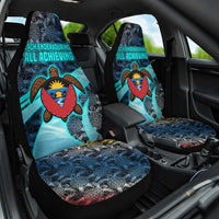 Antigua and Barbuda Sea Turtle Car Seat Cover with Tribal Mandala Design with Ocean Waves and National Flag - Wonder Print Shop