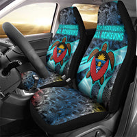 Antigua and Barbuda Sea Turtle Car Seat Cover with Tribal Mandala Design with Ocean Waves and National Flag - Wonder Print Shop