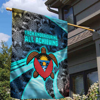 Antigua and Barbuda Sea Turtle Garden Flag with Tribal Mandala Design with Ocean Waves and National Flag - Wonder Print Shop