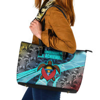 Antigua and Barbuda Sea Turtle Leather Tote Bag with Tribal Mandala Design with Ocean Waves and National Flag - Wonder Print Shop