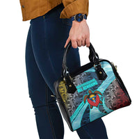 Antigua and Barbuda Sea Turtle Shoulder Handbag with Tribal Mandala Design with Ocean Waves and National Flag - Wonder Print Shop