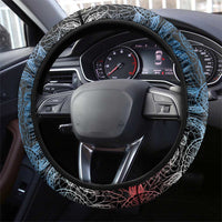 Antigua and Barbuda Sea Turtle Steering Wheel Cover with Tribal Mandala Design with Ocean Waves and National Flag - Wonder Print Shop